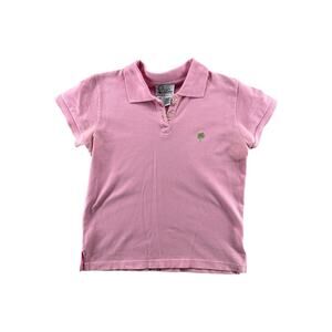 Lilly Pulitzer Pink Polo Shirt PL Palm Tree Logo Stretch Cotton Preppy Top